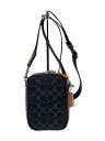 【中古】COACH◆ショルダー/デニム/BLK/総柄/co946【バッグ】