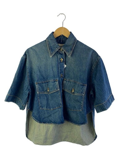 【中古】KHAITE◆ショートスリーブデニムシャツ/半袖シャツ/0/コットン/BLU/92-01-44-01005【レディースウェア】 【中古】KHAITE◆ショートスリーブデニムシャツ/半袖シャツ/0/コットン/BLU/92-01-44-01005【レディースウェア】