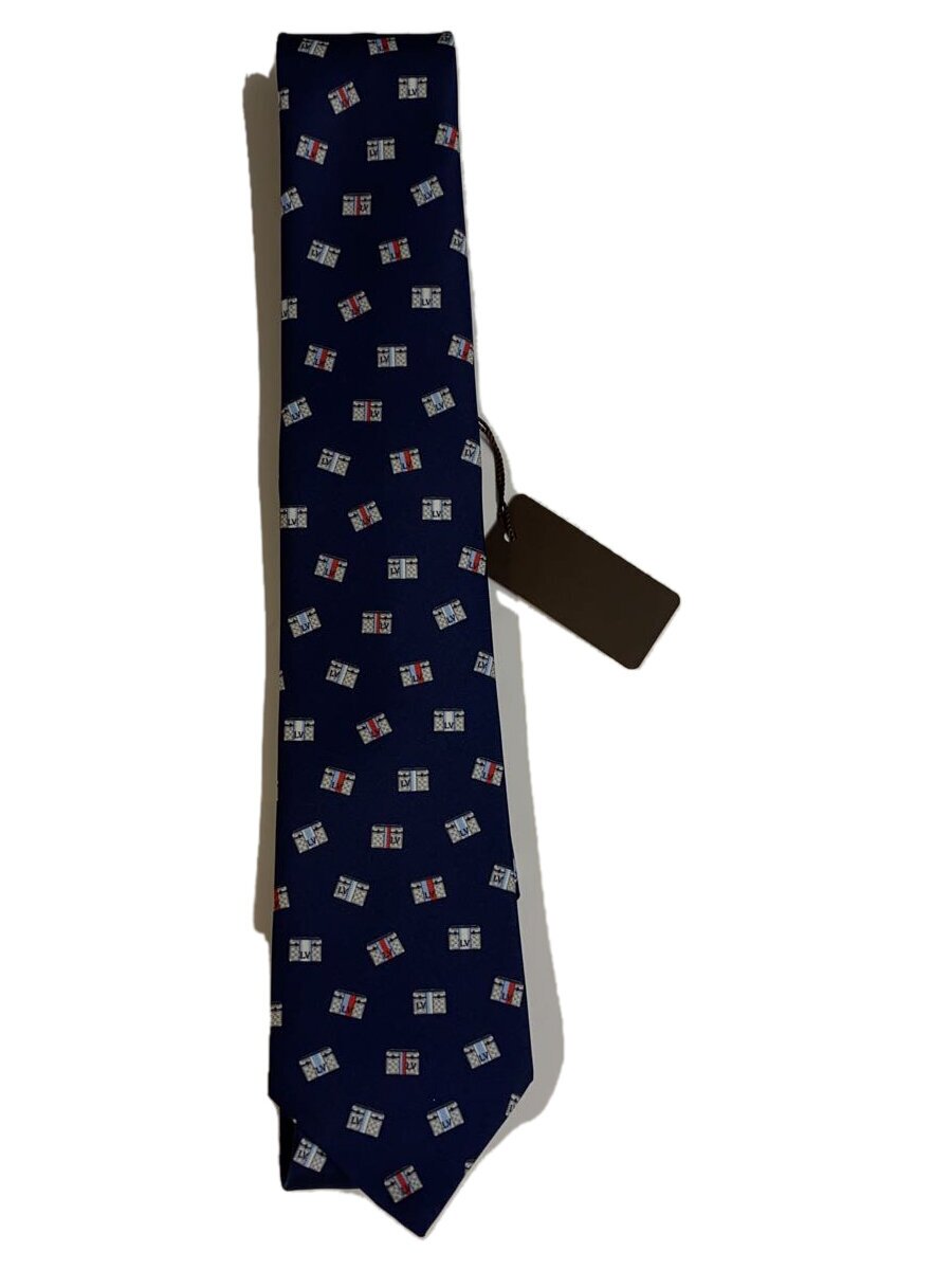 LOUIS VUITTON - 【中古】LOUIS VUITTON◆クラヴァット・マイLVトランク8CM_NVY/シルク/NVY/メンズ//【服飾雑貨他】