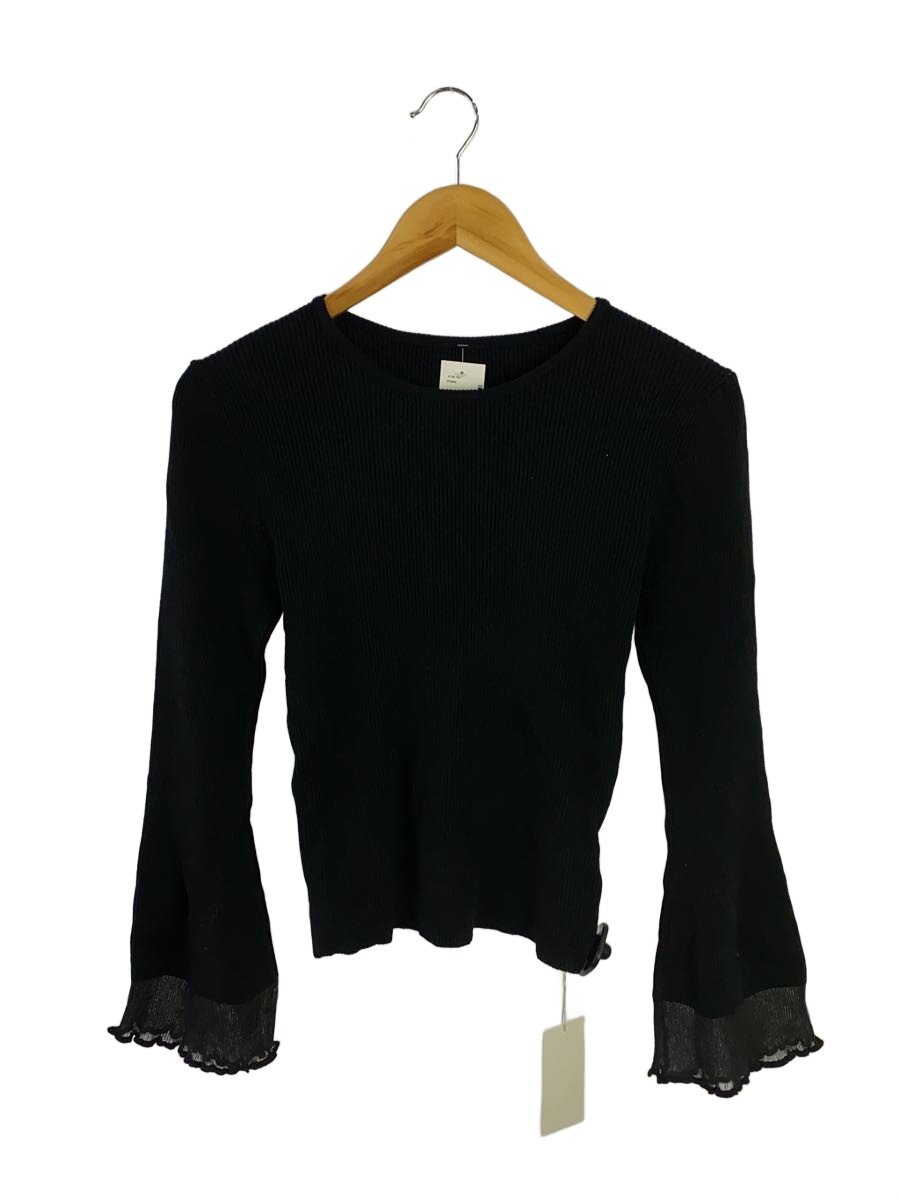 【中古】Frene◆長袖カットソー/M/レーヨン/BLK/無地/3-9614【レディースウェア】