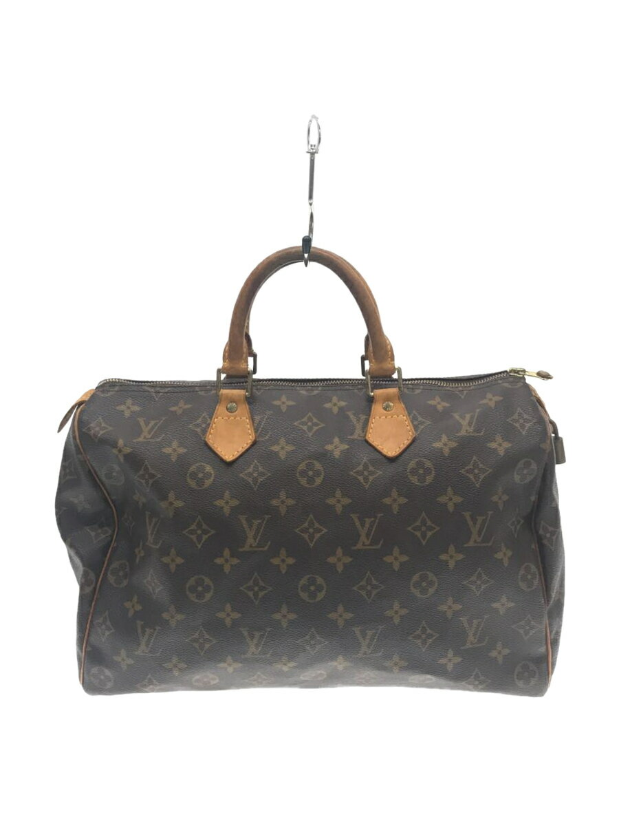 【中古】LOUIS VUITTON◆1)スピーディ35_モノグラム・キャンバス_BRW/PVC/BRW【バッグ】