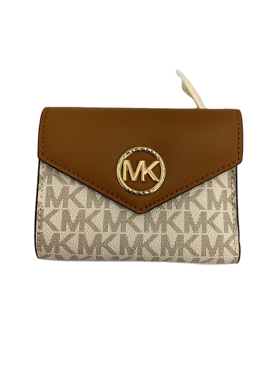 【中古】MICHAEL KORS◆3つ折り財布/WHT/総柄/レディース/AV-2108【服飾雑貨他】