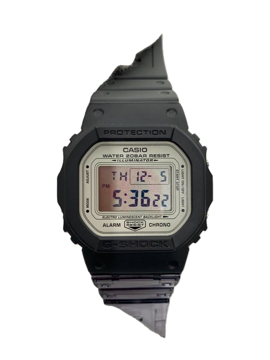 【中古】CASIO◆クォーツ腕時計/デジタル/ラバー/GRY/DW-5600VT【服飾雑貨他】