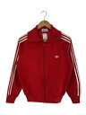 【中古】adidas◆ジャージ/--/ポリエステル/RED/無地/ADS-4F【レディースウェア】