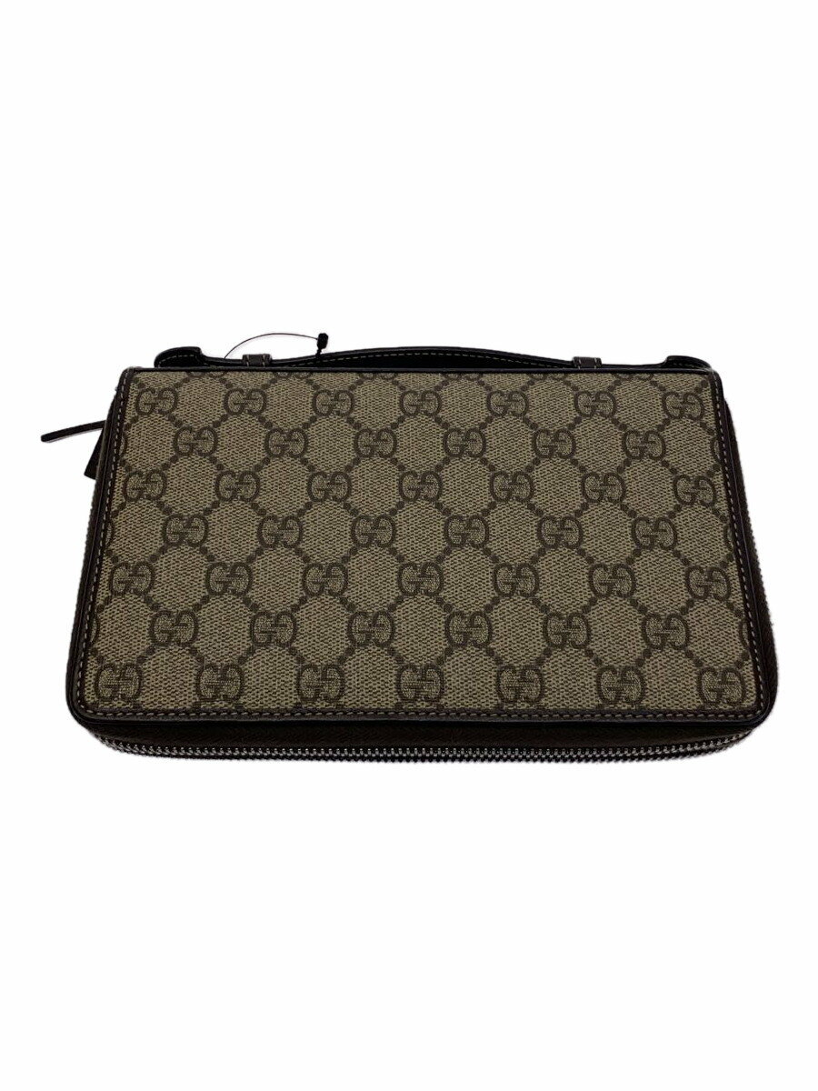 【中古】GUCCI◆トラベル・ドキュメントケース_ディアマンテ/PVC/BEG/総柄/メンズ【服飾雑貨他】