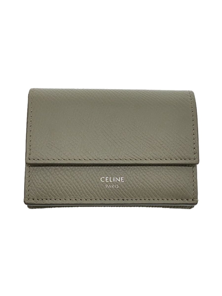 【中古】CELINE◆3つ折り財布/--/KHK/無地/レディース/10E603【服飾雑貨他】(4.0)