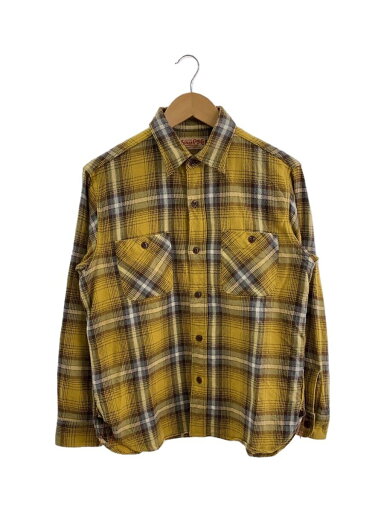 【中古】SUGAR CANE◆ネルシャツ/S/コットン/YLW/チェック/SC28957【メンズウェア】 【中古】SUGAR CANE◆ネルシャツ/S/コットン/YLW/チェック/SC28957【メンズウェア】