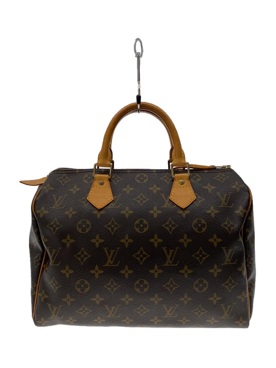 【中古】LOUIS VUITTON◆1)スピーディ30_モノグラム・キャンバス_BRW/PVC/BRW【バッグ】