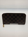 【中古】LOUIS VUITTON◆1)ジッピー・ウォレット_ダミエ・エベヌ_BRW/PVC/BRW/メンズ//【服飾雑貨他】