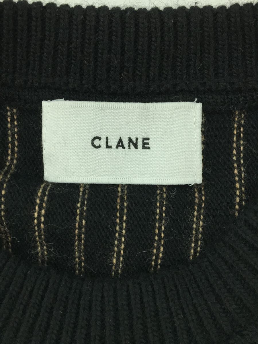 【中古】CLANE◆セーター(薄手)/1/レーヨン/BLK/ストライプ/11106-1112【レディースウェア】 3