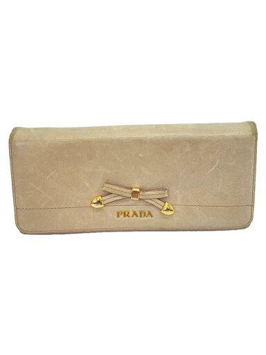 【中古】PRADA◆長財布/レザー/BEG/レディース【服飾雑貨他】 【中古】PRADA◆長財布/レザー/BEG/レディース【服飾雑貨他】