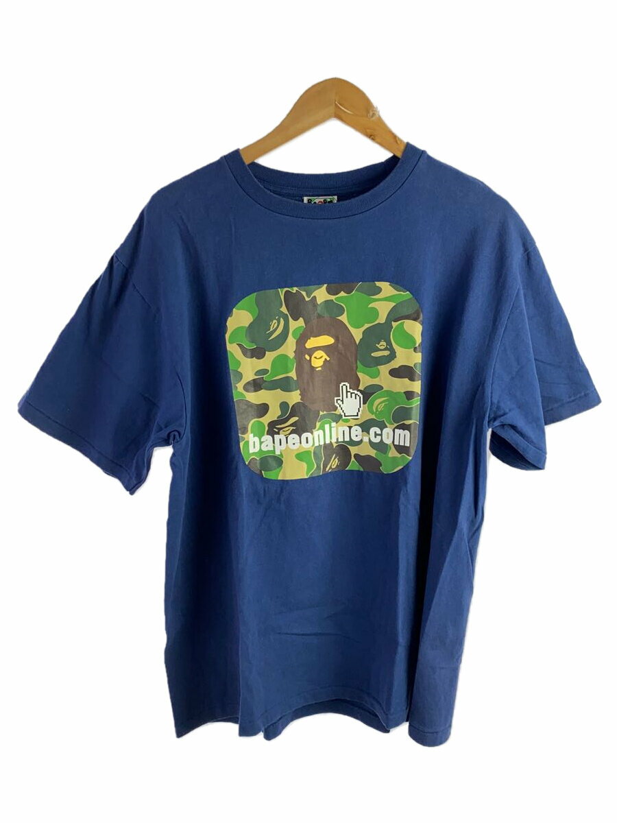 【中古】A BATHING APE◆Tシャツ/XL/コットン/NVY/001TEI251003M【メンズウェア】