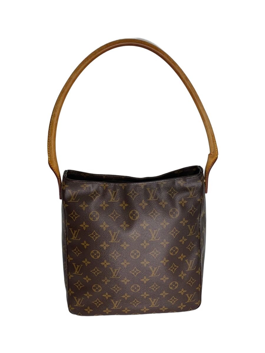 LOUIS VUITTON◆ルーピングGM_モノグラム・キャンバス/PVC/BRW/M51145/持ち手破れ