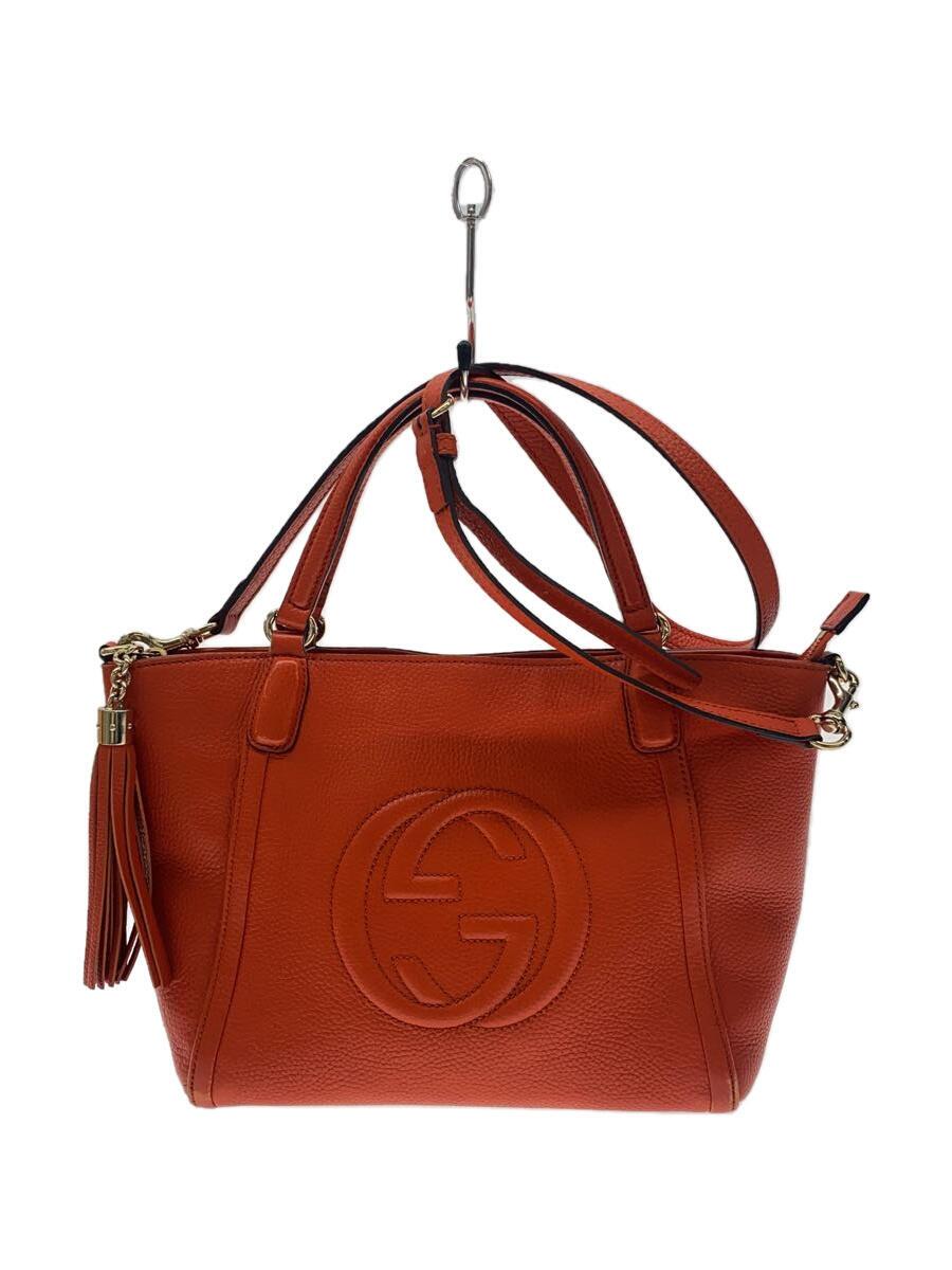 【中古】GUCCI◆ハンドバッグ_ソーホー/レザー/RED//【バッグ】