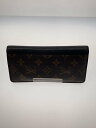 【中古】LOUIS VUITTON◆ポルト・フォイユ・ブラザ_モノグラム・マカサー_BRW/レザー/BRW/モノグラム/メンズ//【服飾雑貨他】