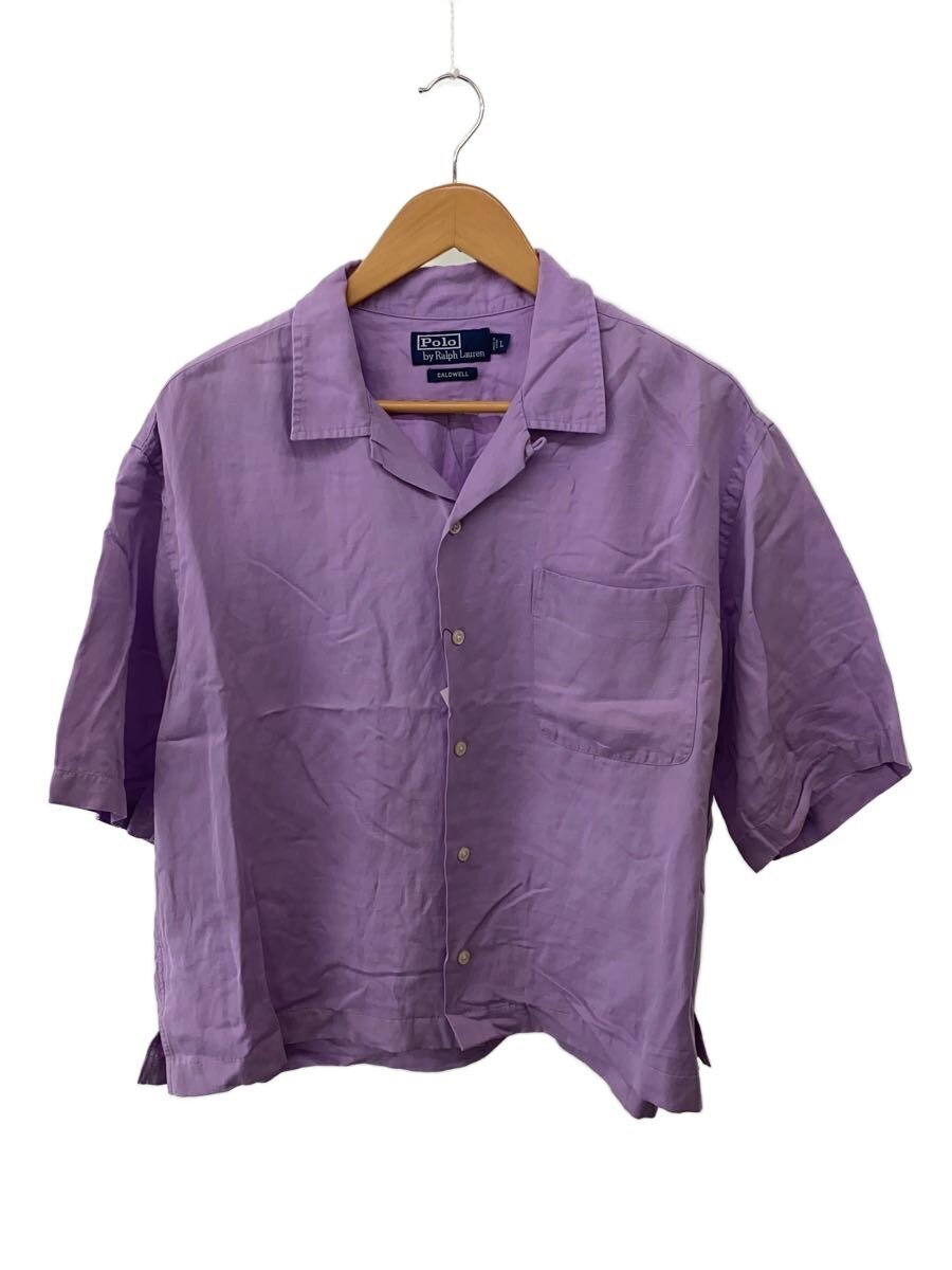 Rakuten - 【中古】POLO RALPH LAUREN◆90s/CALDWELL/半袖シャツ/L/リネンシルク/裾ポニーカットオフ【メンズウェア】
