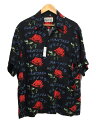 【中古】WACKO MARIA◆21SS/HAWAIIAN SHIRT S/S TYPE3/アロハシャツ/L/レーヨン/BLK【メンズウェア】