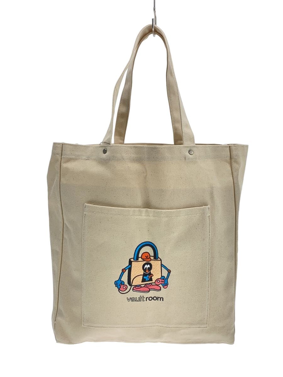 【中古】vaultroom◆トートバッグ/キャンバス/WHT//【バッグ】