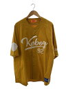 【中古】Keboz◆ベースボールシャツ/半袖シャツ/L/コットン/YLW【メンズウェア】