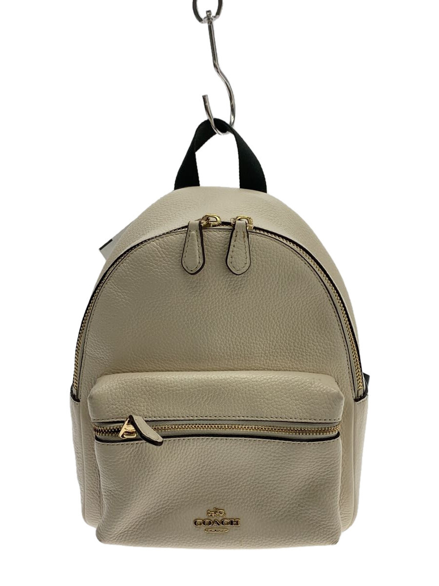 【中古】COACH◆リュック/レザー/WHT/F38263【バッグ】