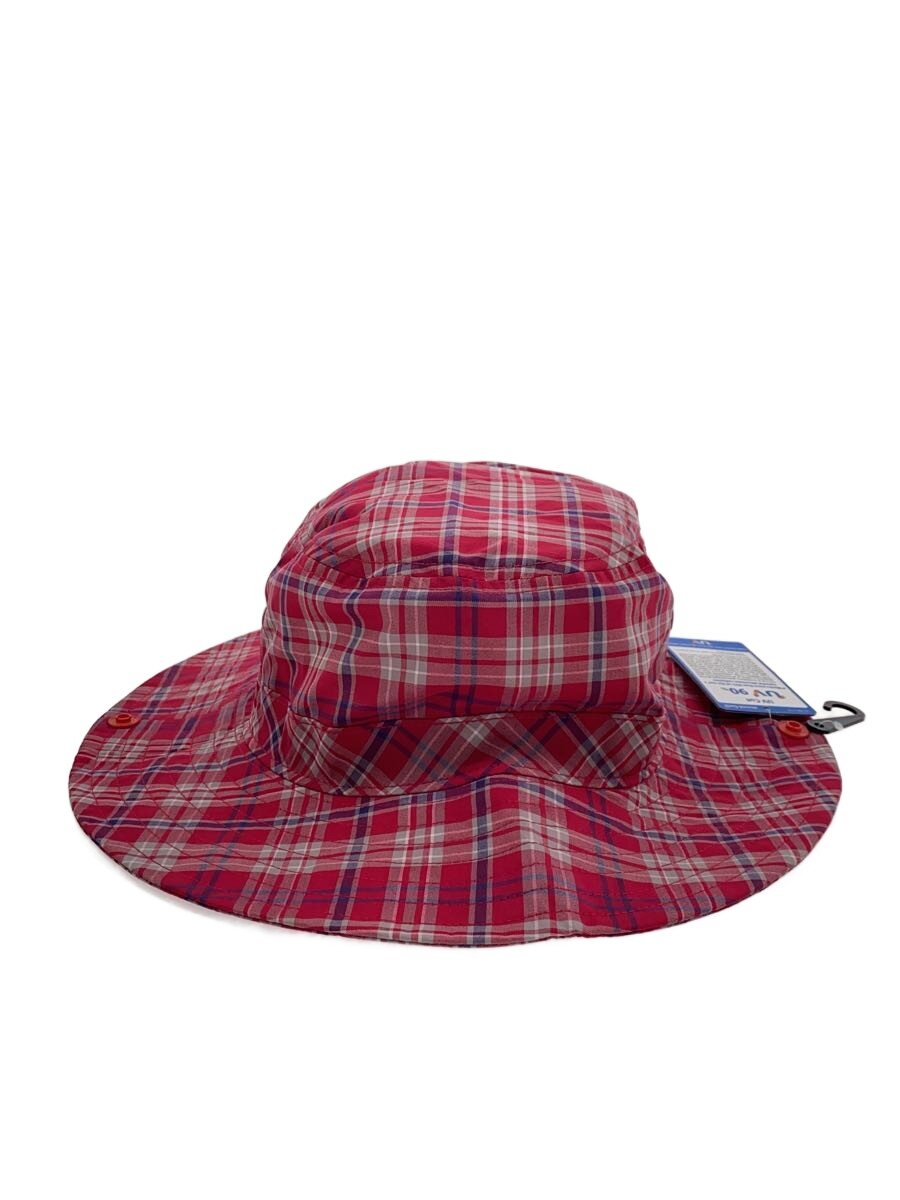 For Women - 【中古】mont-bell◆ハット/M/ポリエステル/RED/チェック/メンズ【服飾雑貨他】