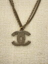【中古】CHANEL◆ココマークネックレス/2連チェーン/SLV/トップ有/レディース/使用感有【服飾雑貨他】