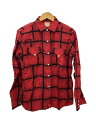 【中古】WAREHOUSE◆長袖シャツ/38/コットン/RED/チェック【メンズウェア】
