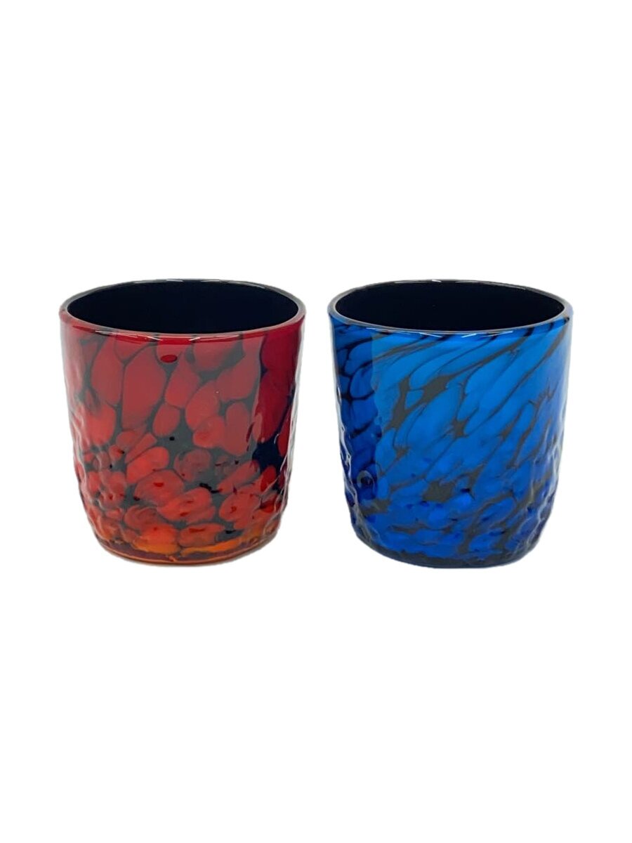 【中古】琉球ガラス/湯呑/2点セット/BLU【キッチン用品】
