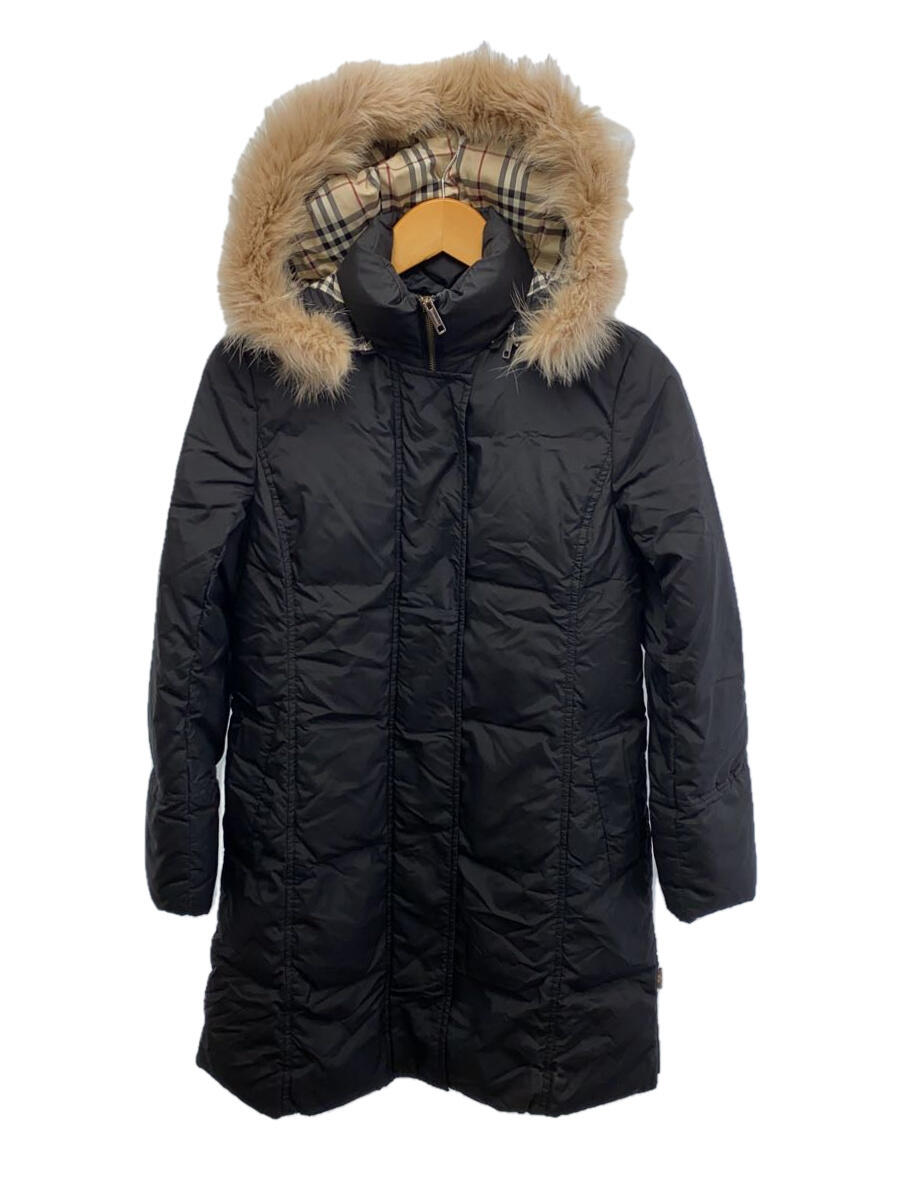 【中古】BURBERRY LONDON◆ダウンジャケット/36/ナイロン/BLK//【レディースウェア】