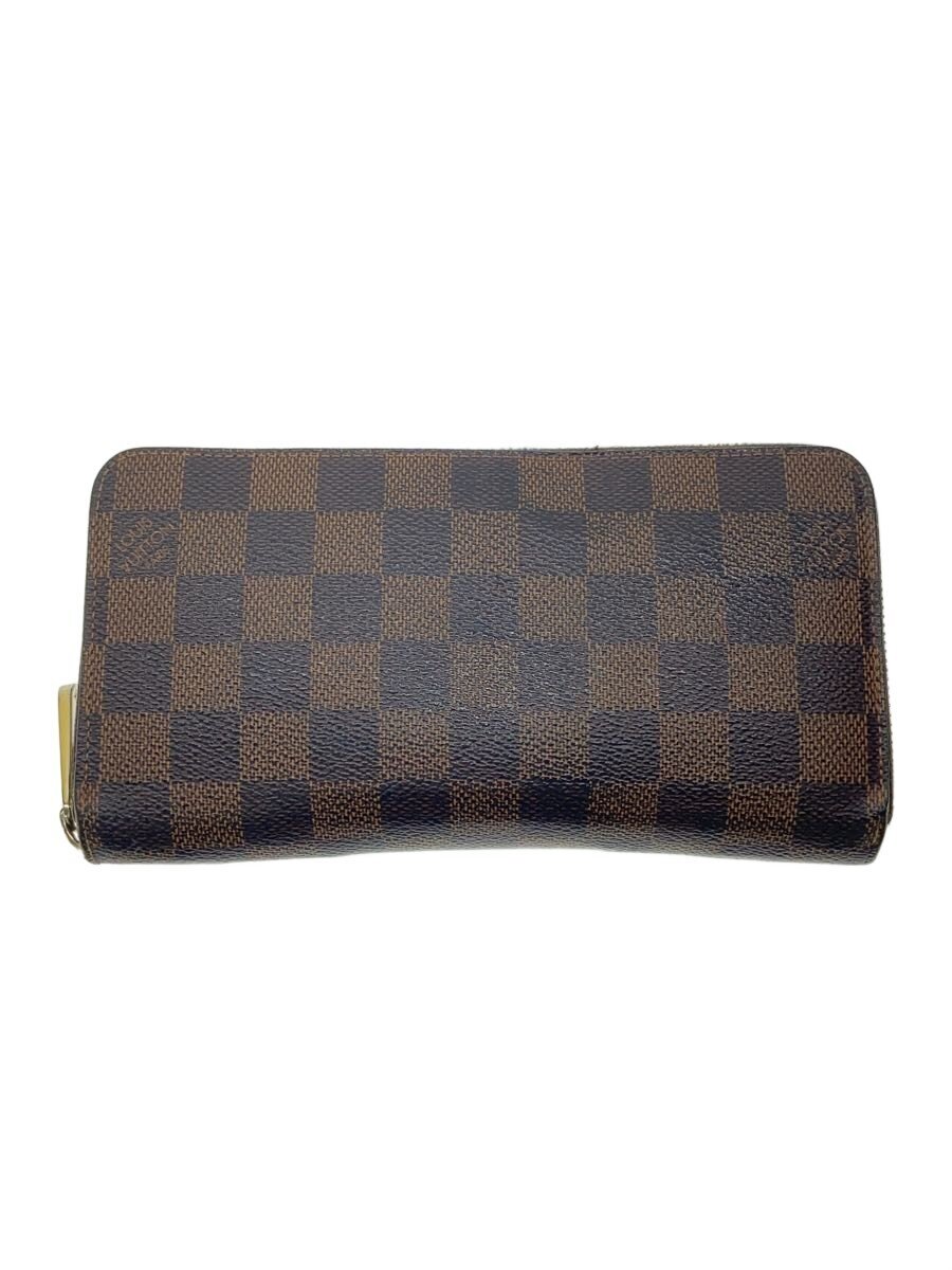 【中古】LOUIS VUITTON◆2)ジッピー・ウォレット_ダミエ・エベヌ/PVC/BRW/総柄/メンズ【服飾雑貨他】