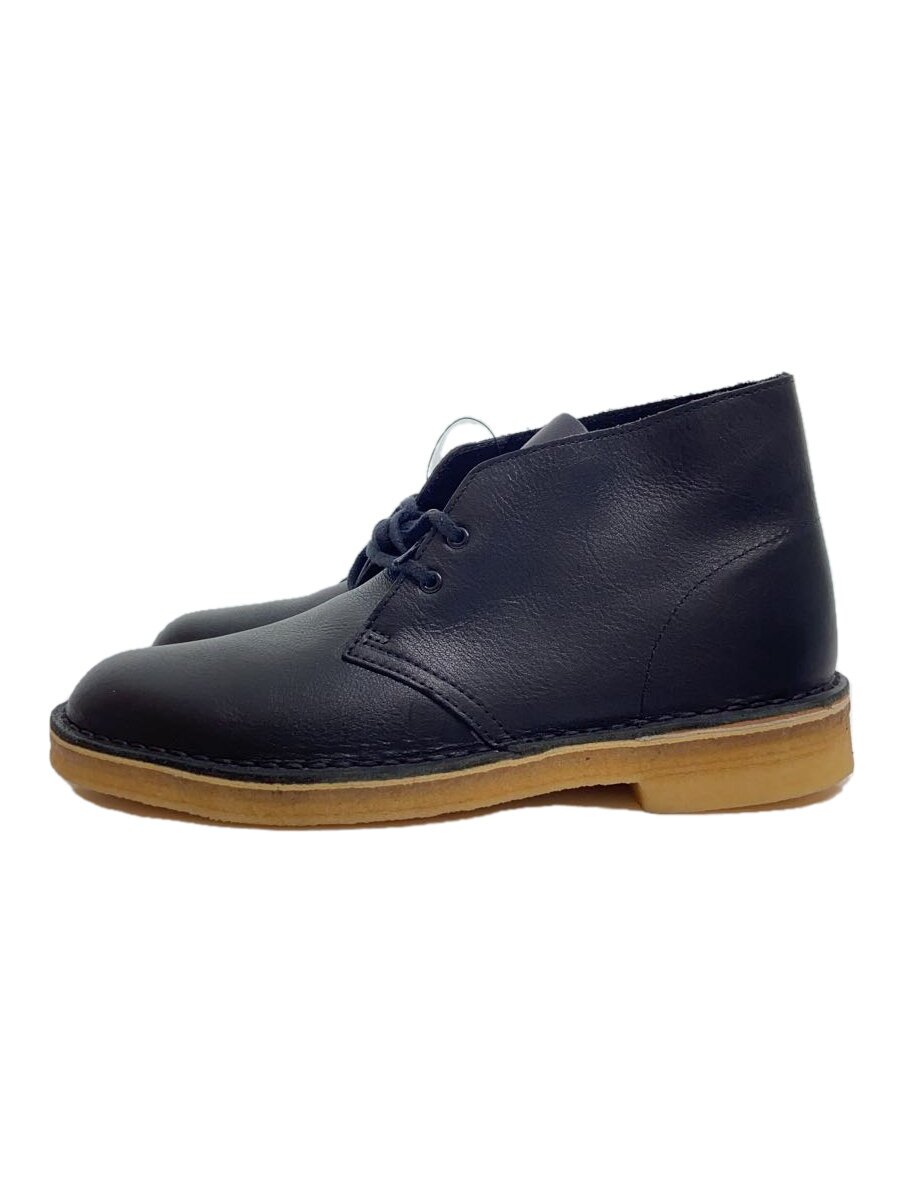 【中古】Clarks◆チャッカブーツ/US7/BLK/レザー/21621/261091237060【シューズ】