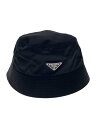 【中古】PRADA◆ハット/M/BLK/無地/メンズ/2HC137 2DMI【服飾雑貨他】