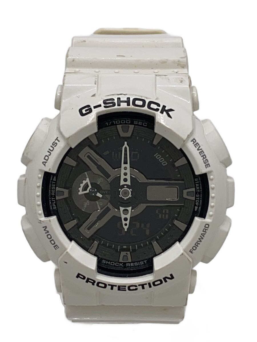 【中古】CASIO◆クォーツ腕時計・G-SHOCK/デジアナ/ラバー/WHT/WHT【服飾雑貨他】