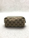 【中古】GUCCI◆ポーチ_GGキャンバス/キャンバス/BRW【バッグ】