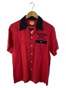 【中古】WACKO MARIA◆半袖シャツ/M/レーヨン/RED/無地【メンズウェア】