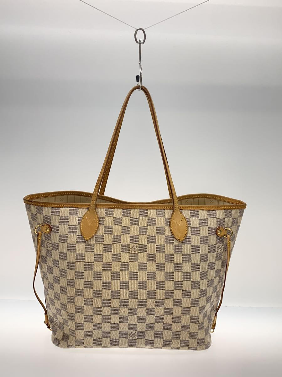 【中古】LOUIS VUITTON◆ネヴァーフルMM/ダミエ・アズール/WHT【バッグ】