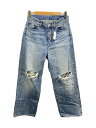 【中古】ASTRAET◆クラッシュデニムワイドパンツ/2/コットン/BLU/5414-299-0434【レディースウェア】