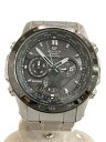 【中古】CASIO◆ソーラー腕時計・EDIFICE/アナログ/SLV【服飾雑貨他】