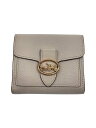 【中古】COACH◆3つ折り財布/レザー/CRM/無地/レディース/6654/一部汚れ有り【服飾雑貨他】