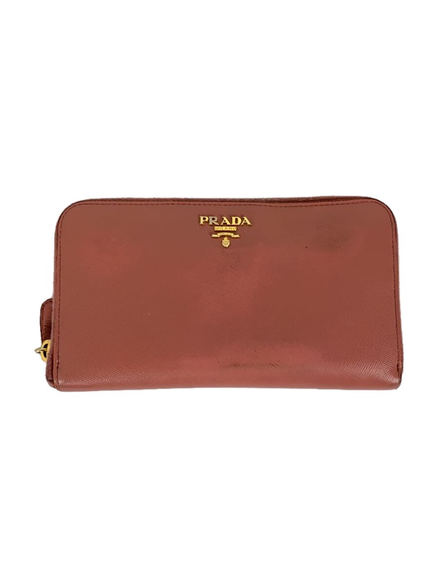 【中古】PRADA◆長財布/レザー/ピンク/レディース【服飾雑貨他】