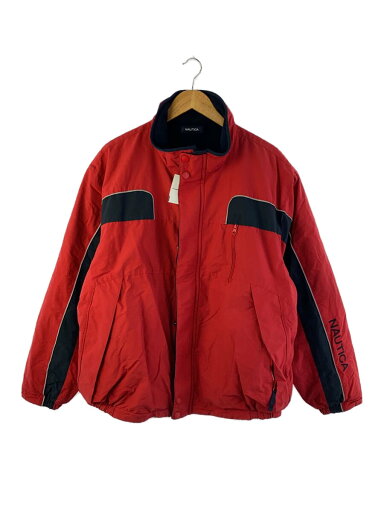 【中古】NAUTICA◆ジャケット/--/ナイロン/RED【メンズウェア】 【中古】NAUTICA◆ジャケット/--/ナイロン/RED【メンズウェア】