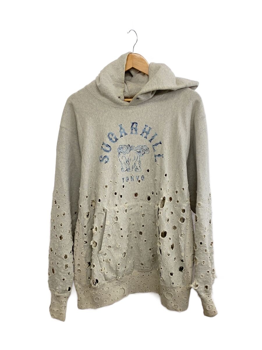 SUGARHILL◆24SS/crashed hoodie/パーカー/1/コットン/GRY//
