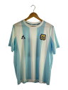 【中古】le coq sportif◆アルゼンチン代表/86年復刻/マラドーナ/Tシャツ/L/ポリエステル/BLU/ストライプ//【メンズウェア】