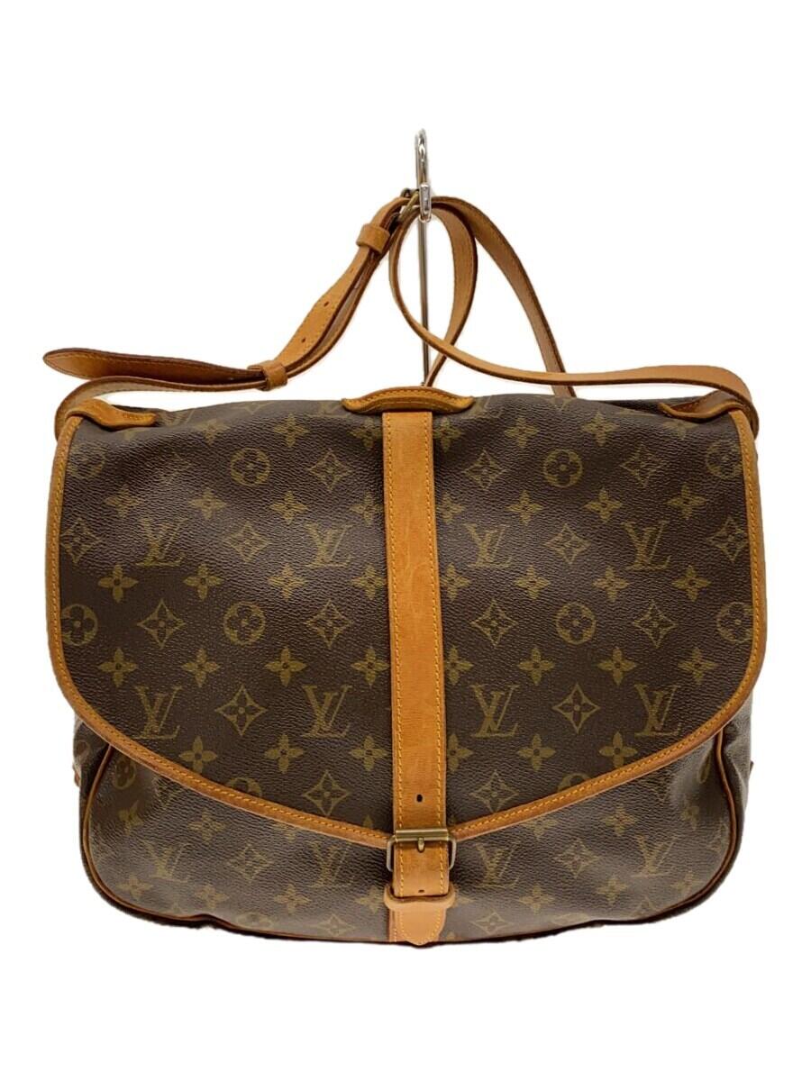 【中古】LOUIS VUITTON◆2)ソミュールGM_モノグラム キャンバス_BRW/PVC/BRW【バッグ】