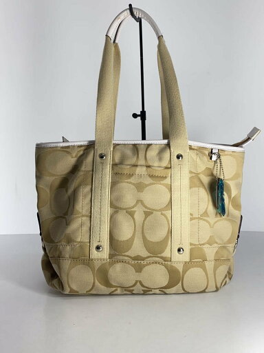【中古】COACH◆トートバッグ/キャンバス/BEG/総柄/F18855【バッグ】 【中古】COACH◆トートバッグ/キャンバス/BEG/総柄/F18855【バッグ】