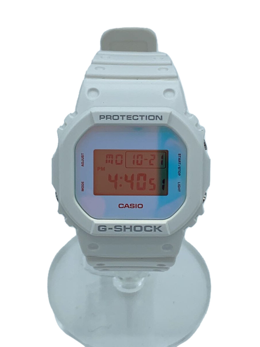 【中古】CASIO◆クォーツ腕時計_G-SHOCK/アナログ/ラバー/BLU/WHT【服飾雑貨他】(2.0)