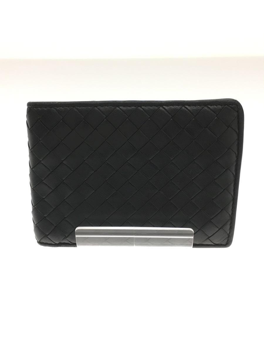 【中古】BOTTEGA VENETA◆2つ折り財布/レザー/BLK/無地/メンズ/649605VBWD28803【服飾雑貨他】