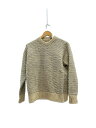 【中古】L.L.Bean◆70-80s/バーズアイ/ニット/ウール/CRM/総柄【メンズウェア】