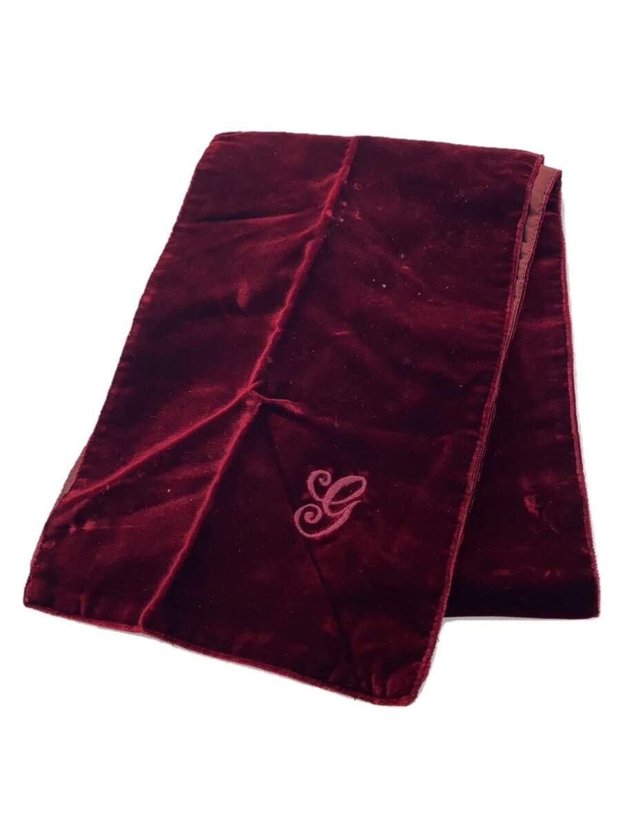 【中古】GUCCI◆ストール/シルク混/ボルドー/レディース【服飾雑貨他】