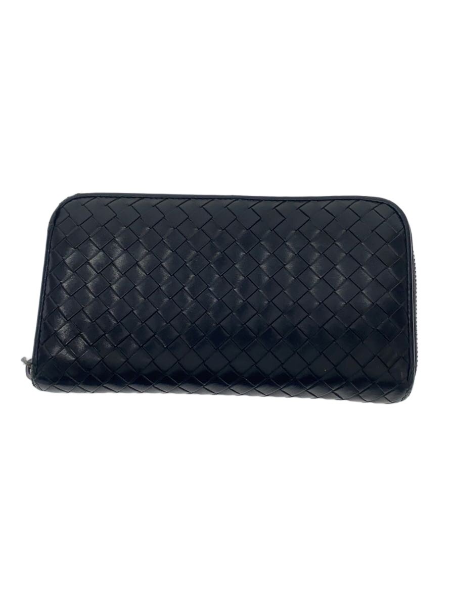 【中古】BOTTEGA VENETA◆長財布/レザー/BLK/メンズ【服飾雑貨他】